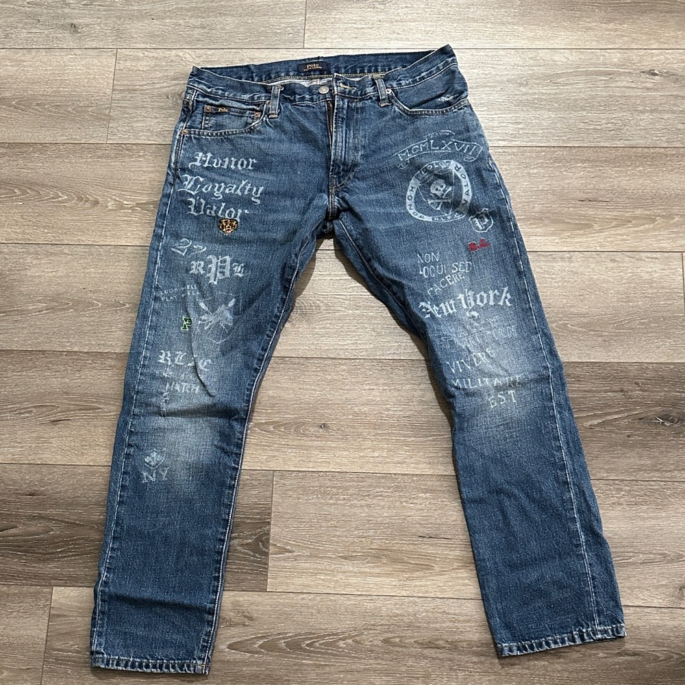 Polo Ralph Lauren Blue Graphic Straight Jeans